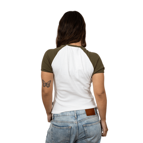 REMERA RUSTY R2K RAGLAN SKIMMER DAMA BLA