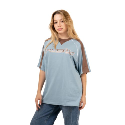 REMERA RUSTY NAPLES CONTRAST OVERSIZE SPORT CEL MUJER