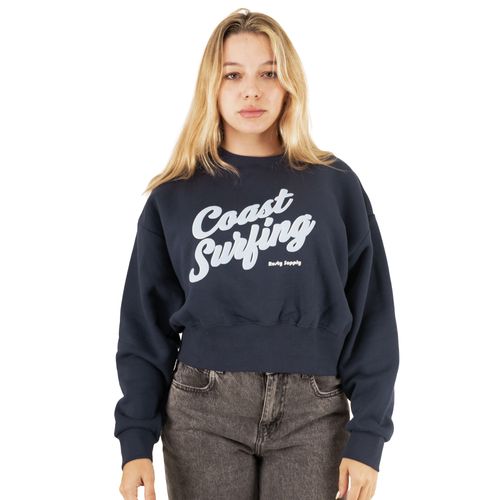 Buzo Rusty Le Mans Relaxed Crew Azu. Mujer